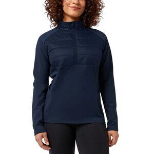 32 Degrees Half-Zip Fleece Lined Stretch Comfort Active Top Navy Women's Medium